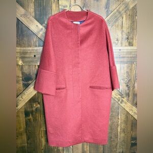 NWT Hesperios Designer Red Alpaca Wool Coat Size L/XL